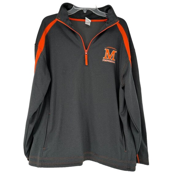 Badger Sport Pullover Jacket XL 1/4 Zip Middletown Football Gray Orange - Picture 1 of 6